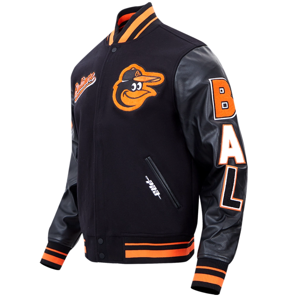 Baltimore Orioles Classic Baseball Team Players Wool & Leather Varsity Jacket - Image 3