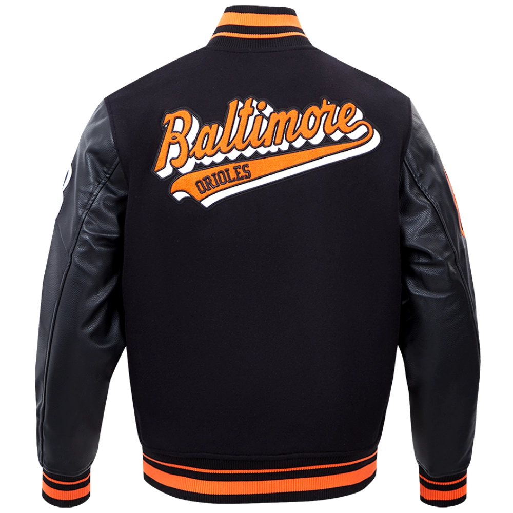 Baltimore Orioles Classic Baseball Team Players Wool & Leather Varsity Jacket - Image 2