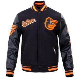 Baltimore Orioles Classic Baseball Team Players Wool & Leather Varsity Jacket