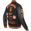 Baltimore Orioles Classic Old English Black Wool & Leather Varsity Jacket - Image 4