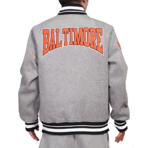 Alternative view of Baltimore Orioles Crest Emblem Rib Knitted Wool Varsity Jacket