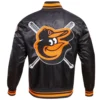 Baltimore Orioles Classic Full-Snap Satin Varsity Black Jacket - Image 2