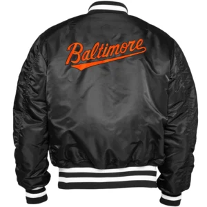 Alternative view of Baltimore Orioles MA-1 Full-Zip Bomber Varsity Reversible Jacket