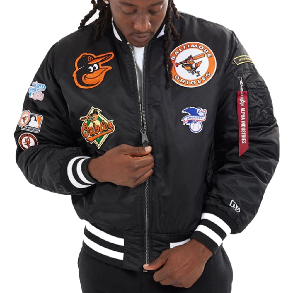 Baltimore Orioles MA-1 Full-Zip Bomber Varsity Reversible Jacket - Image 5