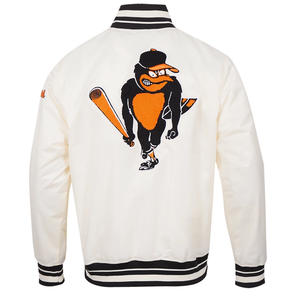 Baltimore Orioles Men's Pro Standard Classic Rib Satin Varsity Jacket - Image 2