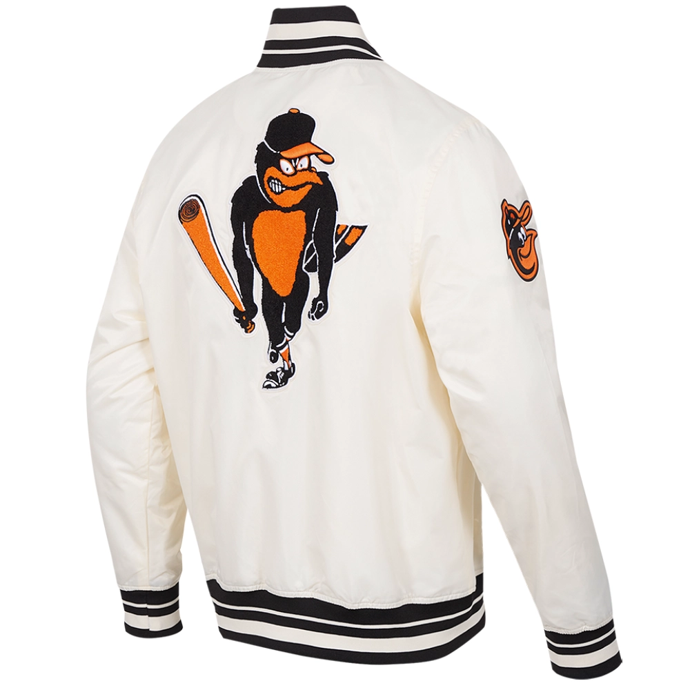 Baltimore Orioles Men's Pro Standard Classic Rib Satin Varsity Jacket - Image 4