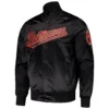 Baltimore Orioles Pro Standard Black Wordmark Full-Snap Satin Varsity Jacket