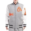 Baltimore Orioles Pro Standard Classic Old English Wool & Leather Varsity Jacket