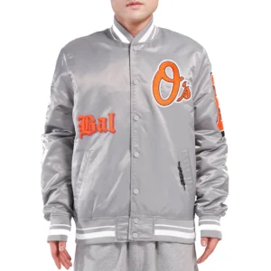 Baltimore Orioles Pro Standard Classic Rib Knitted Satin Varsity Jacket