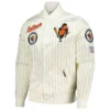 Baltimore Orioles Pro Standard Cream Cooperstown Pinstripe Full-Snap Satin Varsity Jacket