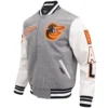 Baltimore Orioles Pro Standard Script Tail Wool & Leather Varsity Jacket - Image 3