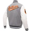 Baltimore Orioles Pro Standard Script Tail Wool & Leather Varsity Jacket - Image 4