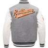 Baltimore Orioles Pro Standard Script Tail Wool & Leather Varsity Jacket - Image 2
