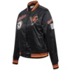 Baltimore Orioles Retro Classic Women's Rib knitted Satin Varsity Jacket - Image 3