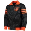 Baltimore Orioles Starter The Captain II Full-Zip Black Varsity Jacket