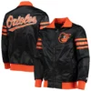 Baltimore Orioles Starter The Captain II Full-Zip Black Varsity Jacket - Image 3