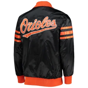 Alternative view of Baltimore Orioles Starter The Captain II Full-Zip Black Varsity Jacket