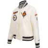 Baltimore Orioles Classic Women's Full-Snap Satin Varsity White Jacket - Image 3