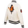 Baltimore Orioles Classic Women's Full-Snap Satin Varsity White Jacket - Image 4