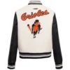 Baltimore Orioles Women's Retro Classic Wool & Leather Varsity Jacket - Image 2