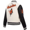 Baltimore Orioles Women's Retro Classic Wool & Leather Varsity Jacket - Image 4