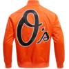 Baltimore Orioles World Series Orange Baseball Satin Varsity Jacket - Image 2