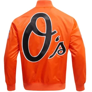 Alternative view of Baltimore Orioles World Series Orange Baseball Satin Varsity Jacket