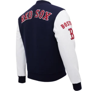 Alternative view of Women's Boston Red Sox Classic Rib Knitted Wool & Leather Varsity Jacket
