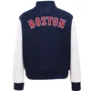 Women's Classic Boston Red Sox Team Players Wool & Leather Varsity Jacket - Image 2