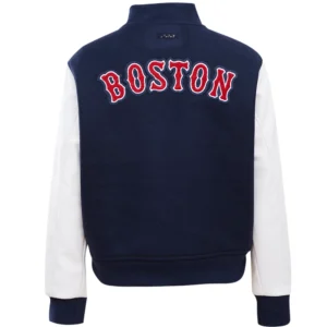 Alternative view of Women's Classic Boston Red Sox Team Players Wool & Leather Varsity Jacket