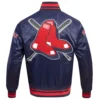 Alternative view of Boston Red Sox Mashup Full-Snap Satin Varsity Navy Jacket