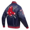 Boston Red Sox Mashup Full-Snap Satin Varsity Navy Jacket - Image 4