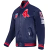 Boston Red Sox Pro Standard Retro Classic Rib Knitted Satin Varsity Navy Jacket - Image 3