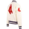 Boston Red Sox Women's Pro Standard Retro Classic Rib knitted Satin Varsity Jacket - Image 4