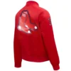 Women's Boston Red Sox Classic Rib Knitted Full-Snap Satin Varsity Red Jacket - Image 4