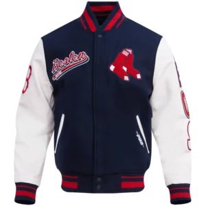Boston Red Sox Pro Standard Retro Classic Rib Knitted Wool & Leather Varsity Jacket