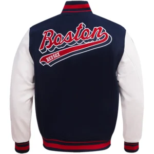 Alternative view of Boston Red Sox Pro Standard Retro Classic Rib Knitted Wool & Leather Varsity Jacket