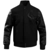 Boston Red Sox Pro Standard Triple Black Wool & Leather Varsity Jacket