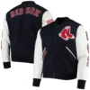 Boston Red Sox Classic Pro Standard Wool & Leather Varsity Jacket Navy & White - Image 3