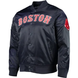 Boston Red Sox Pro Standard Wordmark Full-Snap Satin Varsity Jacket