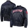 Boston Red Sox Pro Standard Wordmark Full-Snap Satin Varsity Jacket - Image 3