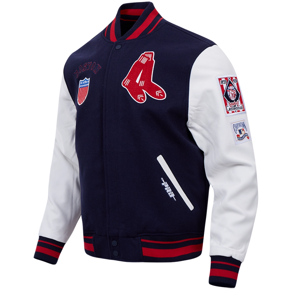 Boston Red Sox Retro Classic Wool & Leather Varsity Jacket - Image 4