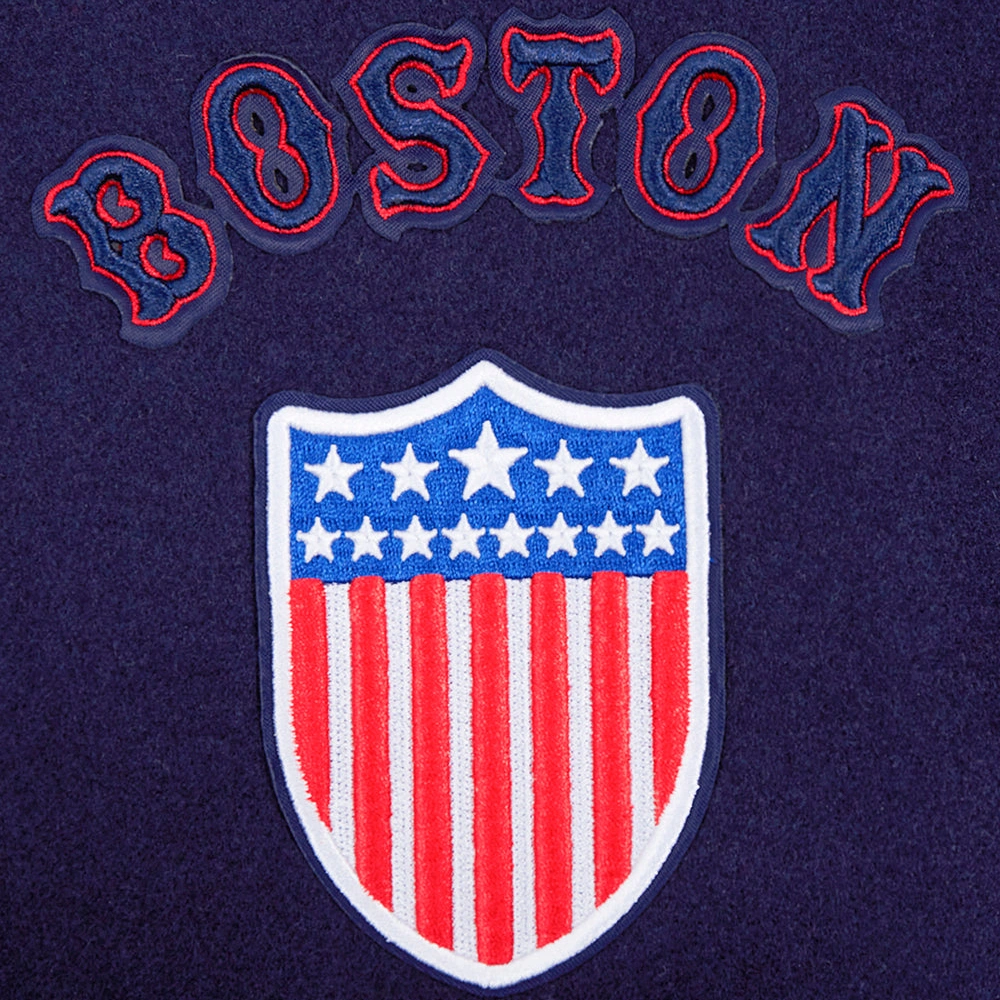 Boston Red Sox Retro Classic Wool & Leather Varsity Jacket - Image 3