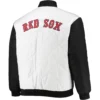 Boston Red Sox Reversible Full-Zip Satin Varsity Jacket White & Black - Image 4