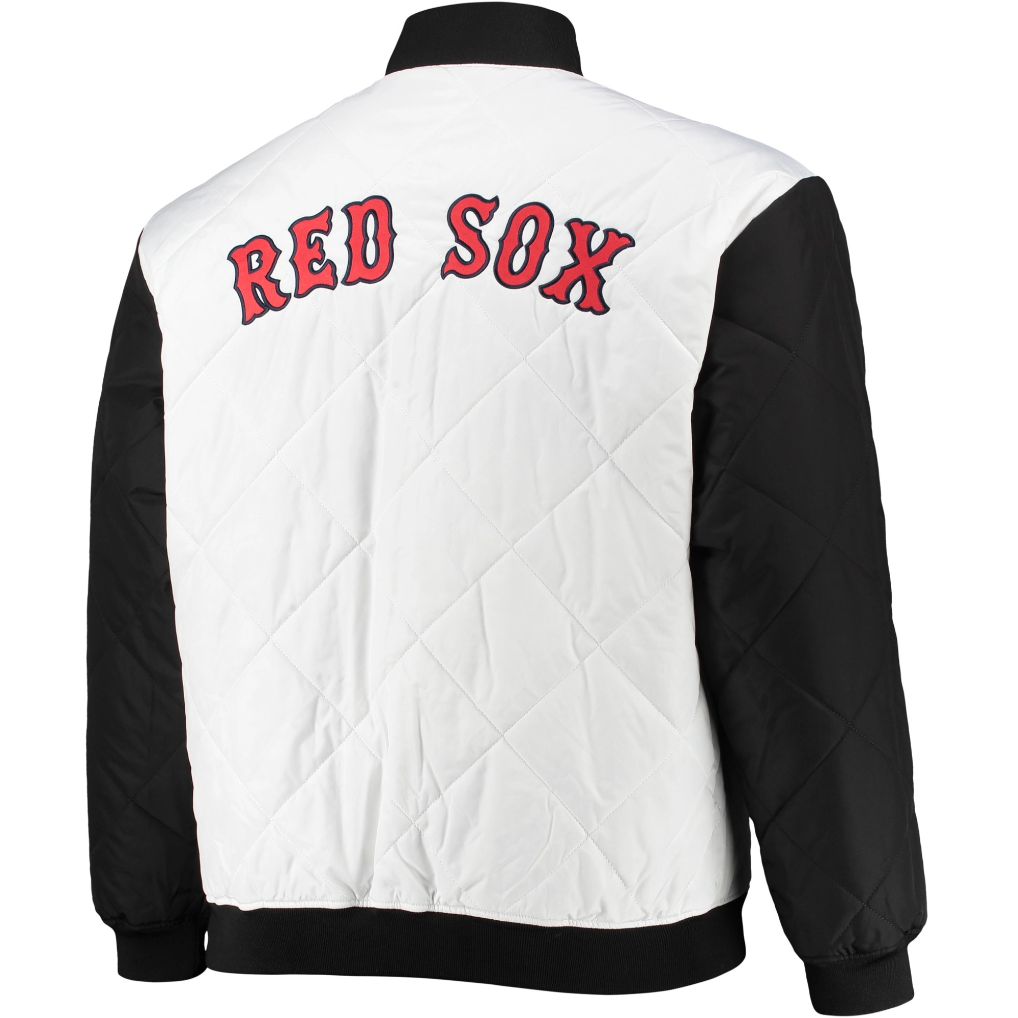 Boston Red Sox Reversible Full-Zip Satin Varsity Jacket White & Black - Image 4