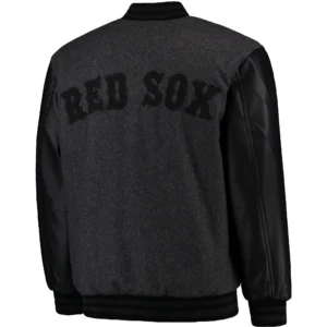 Alternative view of Boston Red Sox Triple Black Reversible Wool & Leather Varsity Jacket