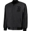 Boston Red Sox Triple Black Reversible Wool & Leather Varsity Jacket