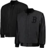 Boston Red Sox Triple Black Reversible Wool & Leather Varsity Jacket - Image 3
