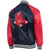 Alternative view of Boston Red Sox Starter The Lead Off Hitter Full-Snap Satin Varsity Jacket