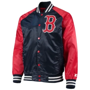 Boston Red Sox Starter The Lead Off Hitter Full-Snap Satin Varsity Jacket